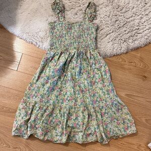 Floral Smocked Kids Dress - XL/TG